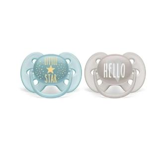 Avent Ultra Soft 安撫奶嘴 2個裝(6-18m) Little Star & Hello Designs