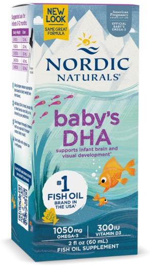 挪威小魚Nordic Naturals 鱈魚油DHA60ml 魚肝油(5磅-35磅嬰兒食用)
