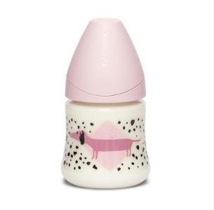西班牙SUAVINEX蘇維妮 PP奶瓶150ML+矽膠奶咀+0M粉紅(小狗)