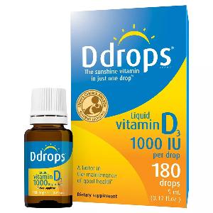 Ddrops 液體維生素D3, 1000 IU (5ml)